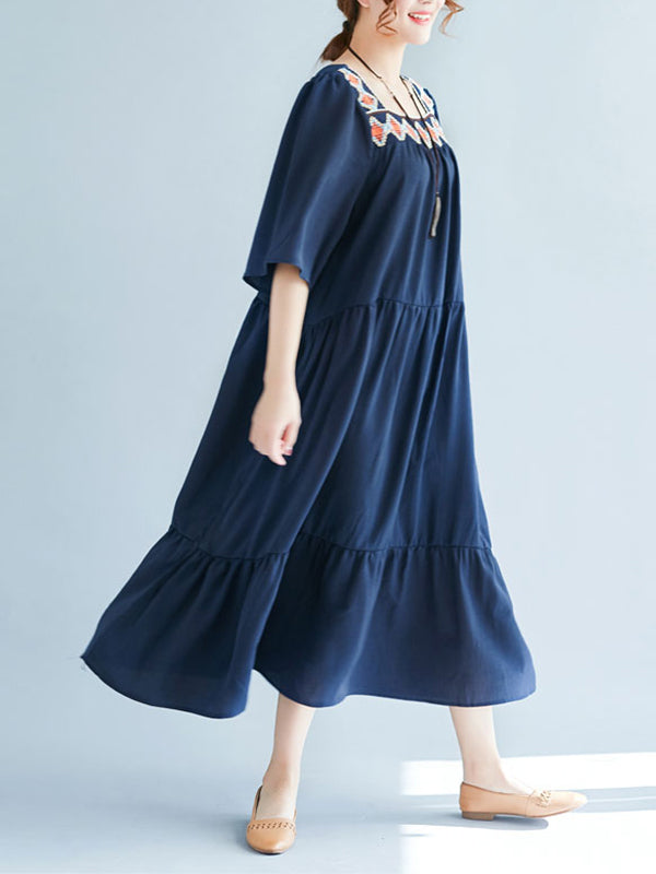 Cornelia Vintage Broidered Founcy A-Line Robe