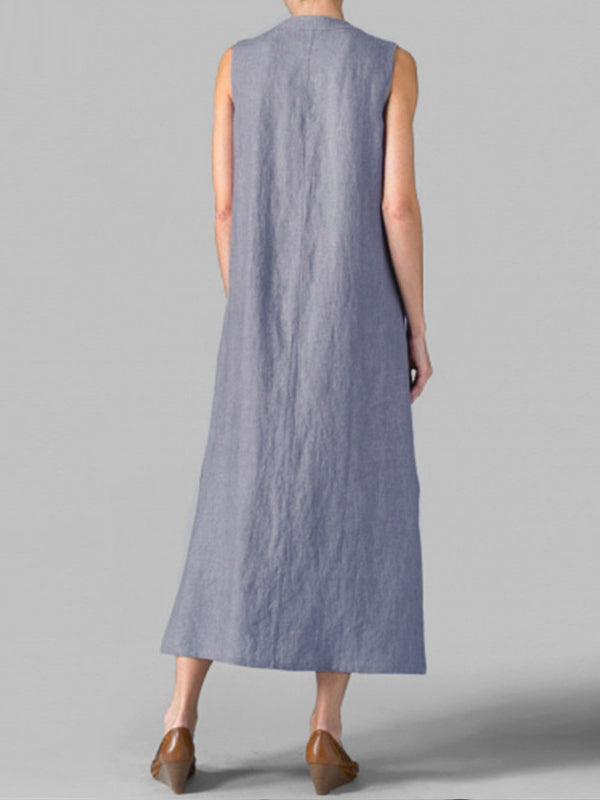 Chic Button Front Women's Maxi Dress | Eva Trends