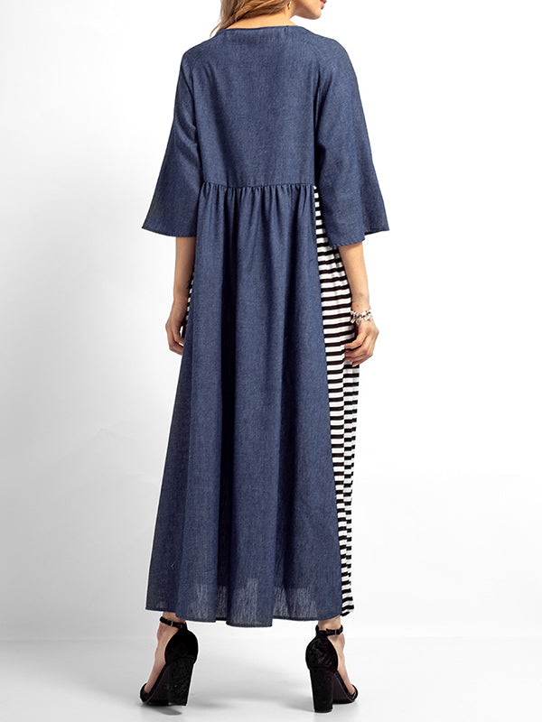 Sabrina Stripes Robe A-Line Color Color