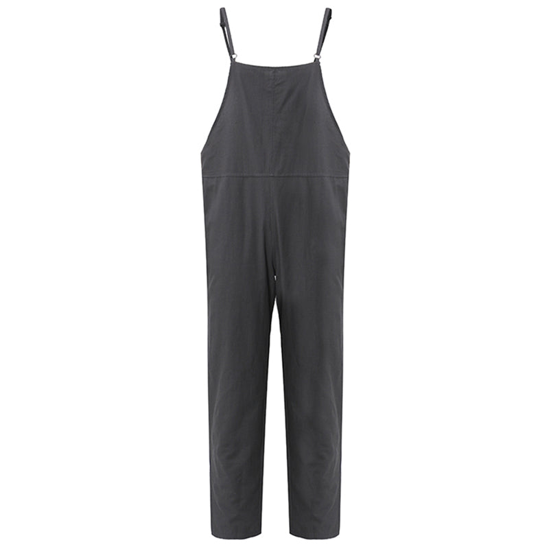 M-5XL Casual Women Side Button Strap macacão