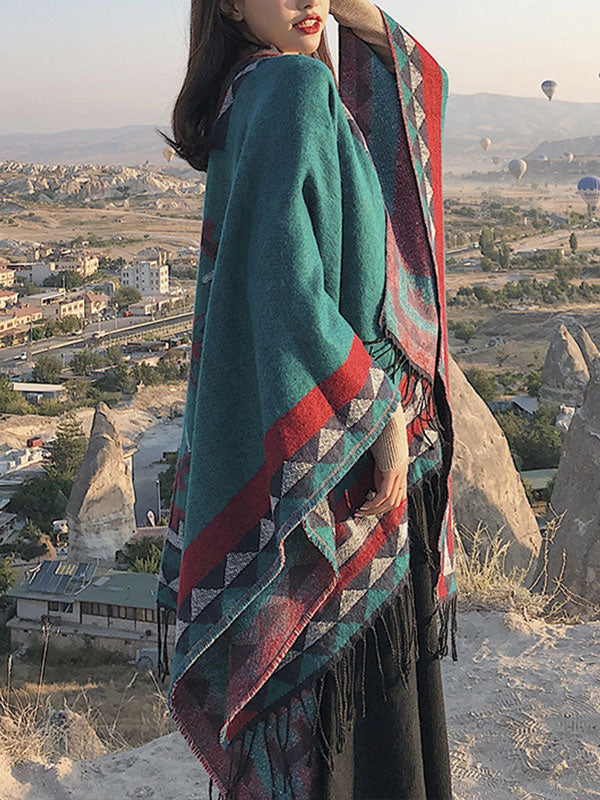 Cardigan de châle ouvert de style ethnique