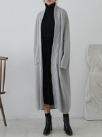 Diamond Long Cardigan Sweater com bolso