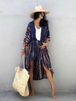 Evatrends cotton gown robe printed kimonos, Outerwear, Nightwear, Rayon, Board Sleeves, Different colors, Tie Dye print