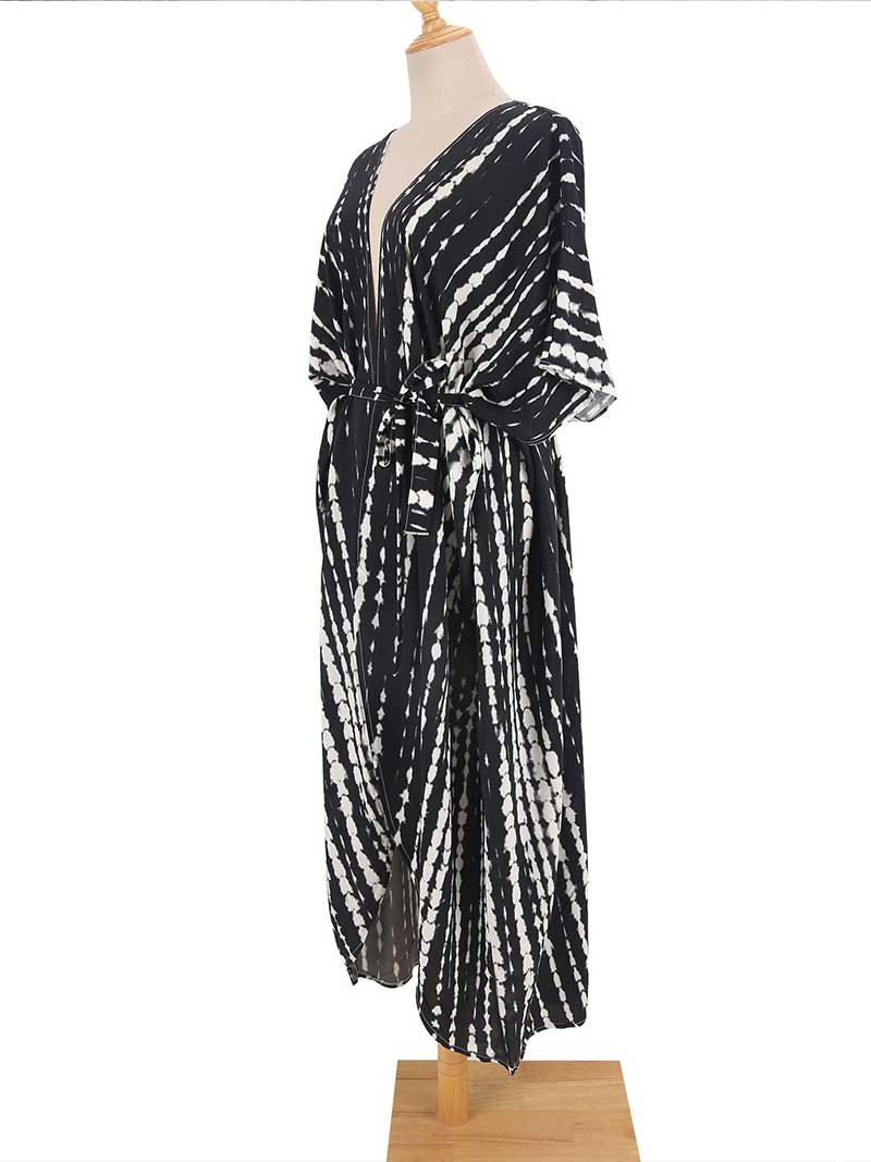 Evatrends cotton gown robe printed kimonos, Outerwear, Nightwear, Rayon, Board Sleeves, Different colors, Tie Dye print