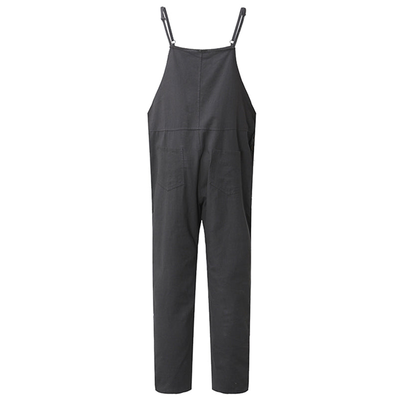 M-5XL Casual Women Side Button Strap macacão