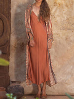 Evatrends cotton gown robe printed kimonos, Outerwear, Cotton, Nightwear, long kimono, Broad sleeves with armpit opening long Sleeves, loose fitting, Printed