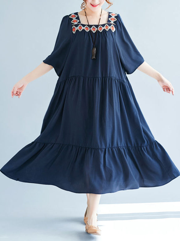 Cornelia Vintage Broidered Founcy A-Line Robe