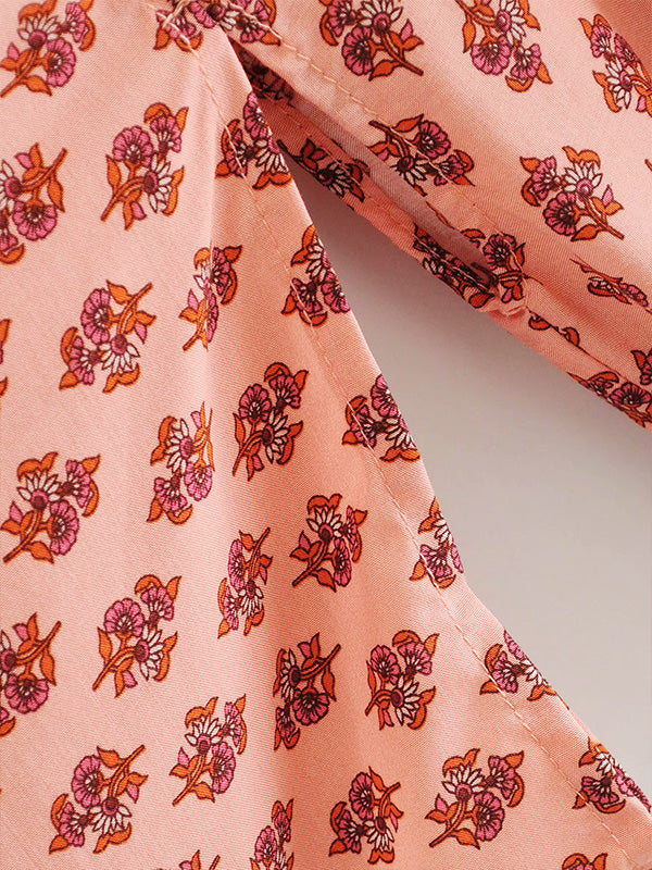 Nightwear Long Kimono Floral Polyester Robe Kimono Robe