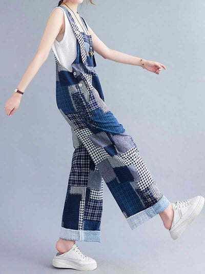 Cotton Sleeveless Blue Overall Dungaree