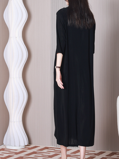 Women's Black A-line Dress