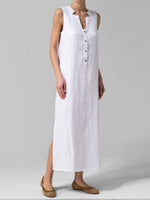 Chic Button Front Women's Maxi Dress | Eva Trends