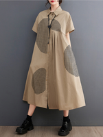 Close Your Eyes Women's Polo Collar A-line Dress
