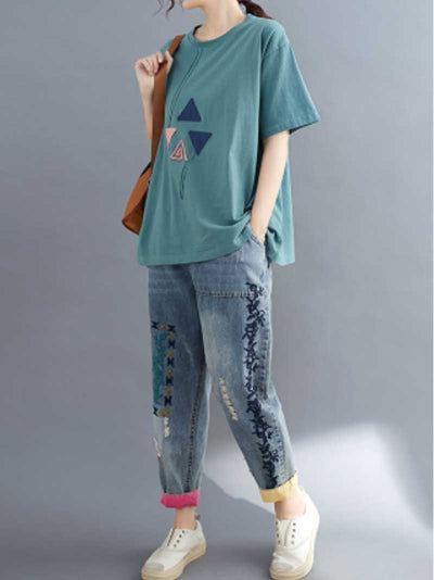 Evatrends Cotton Linen Top, Summer wear, Short sleeves, Plain top, Round Neck, T-shirt Top, Top Wear With Jeans pant or Trouser