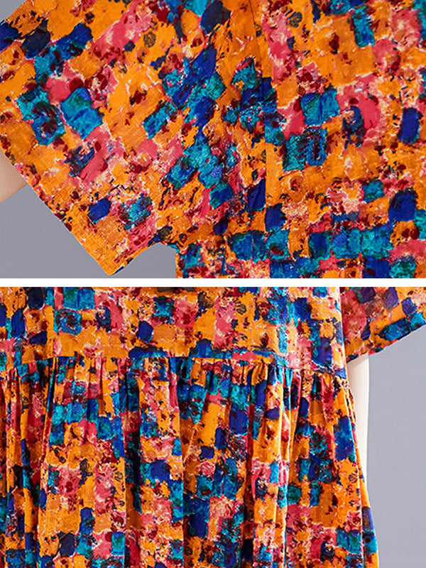 Vestido de smock de flores mais trêmula