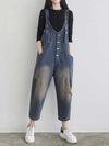 Dungarees cotton denim ripped jeans ,vintage retro style overall, Adjustable straps, Ripped