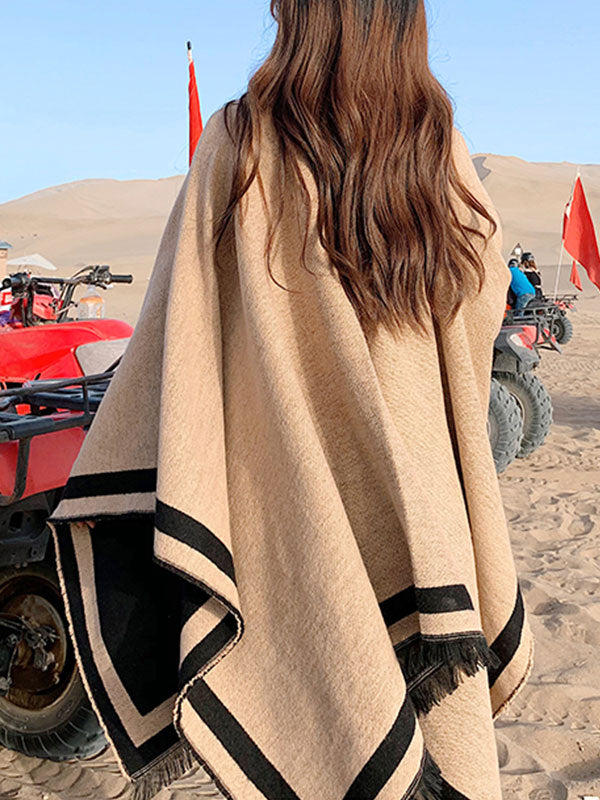 Cardigan de châle patchée de poche léopard