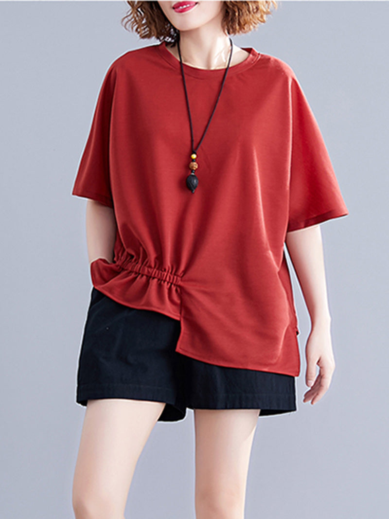 Women's Red  Elastic Tops