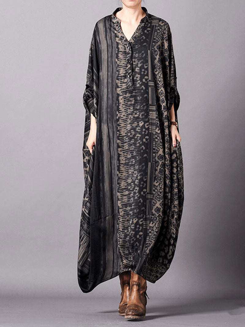 Elegant Women's Print Maxi Dress