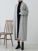 Diamond Long Cardigan Sweater com bolso