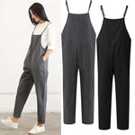 M-5XL Casual Women Side Button Strap macacão