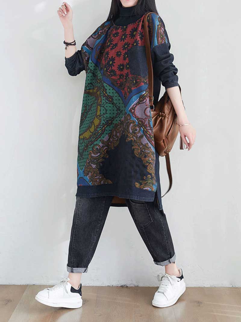 Cozy Women's Sweater Midi Dress