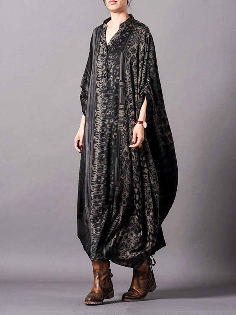Elegant Women's Long Print Maxi Dress