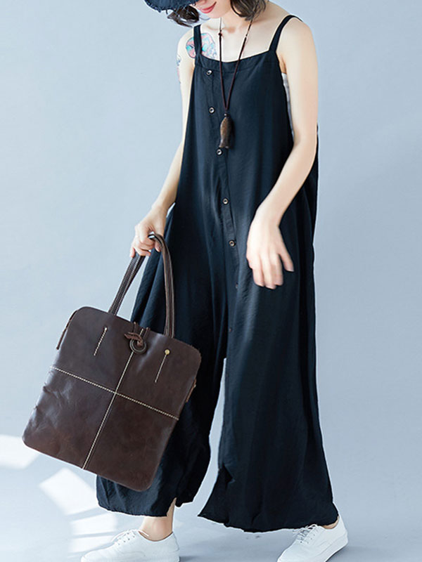 Front Button Closure Overall Dungaree