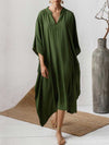 Plain Polyester Long Sleeves Kaftan Dress