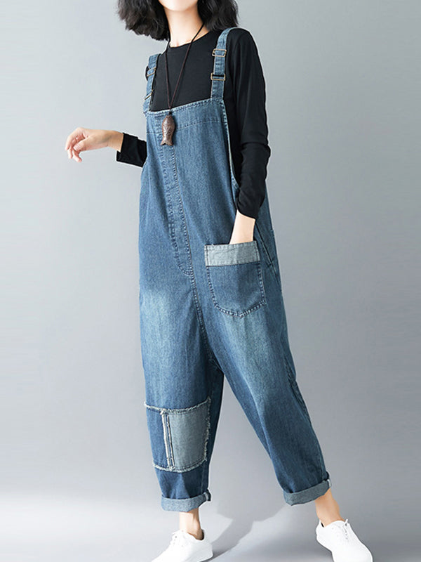 Pocket Style Denim Dungarees