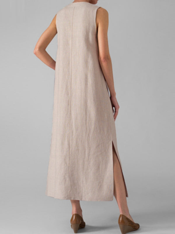 Chic Button Front Women's Maxi Dress | Eva Trends