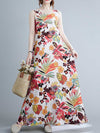 Sleeveless Cotton Floral A-Line Dress