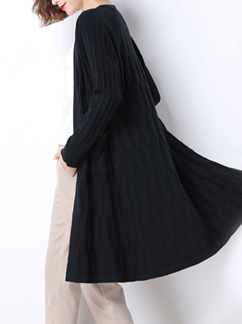 Black Long knitted Cardigan
