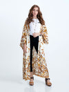 Beachwear & Partywear Floral Print Beige Color Cotton Long Length Gown Kimono Duster Robe