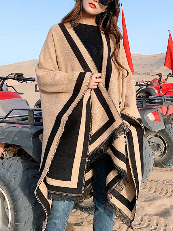 Cardigan de châle patchée de poche léopard