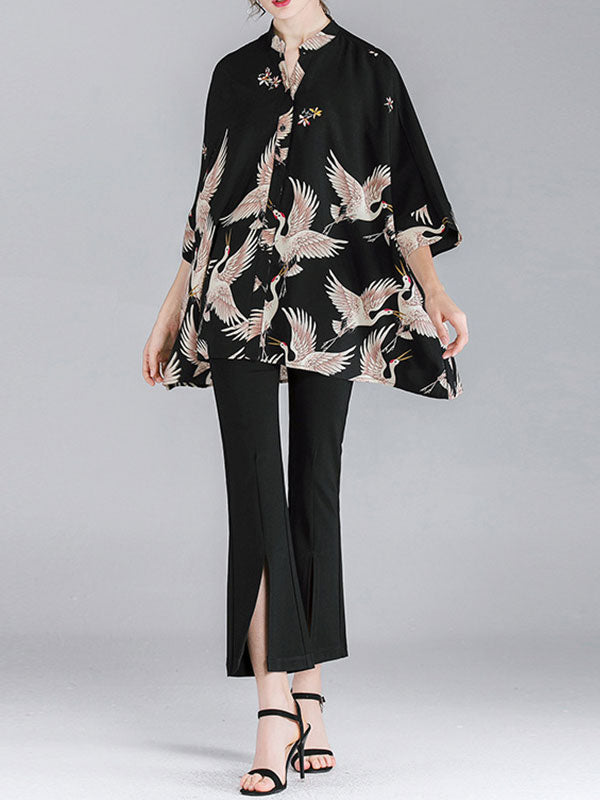 Chemise graphique volant sans faille