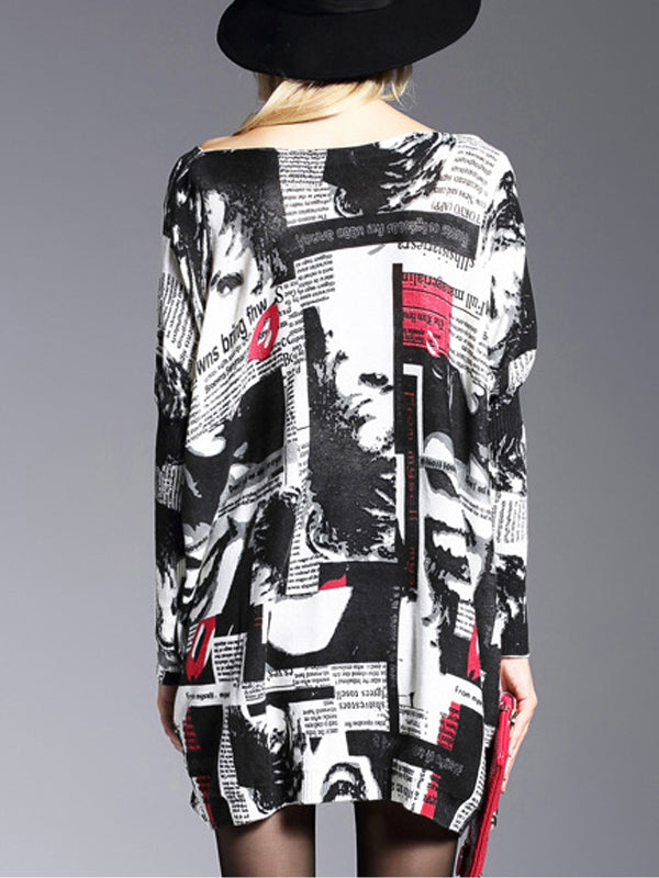 Sweater de notícias vintage