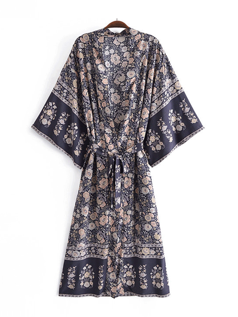 Evatrends cotton gown robe printed kimonos